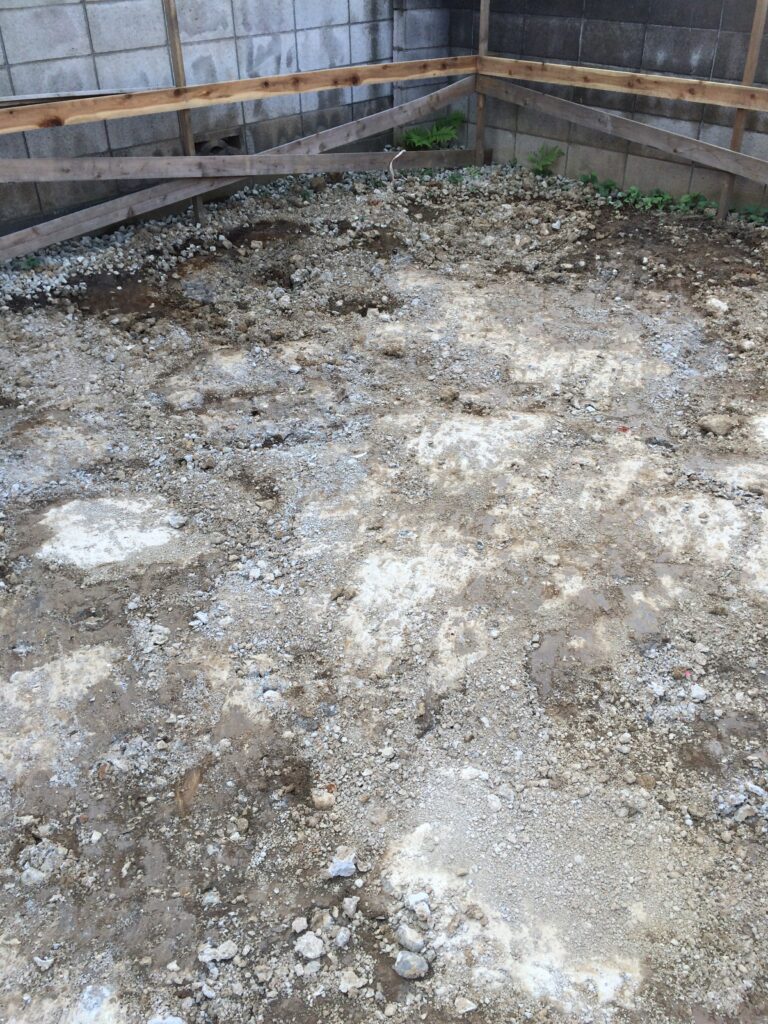 10年以上前に埼玉県民共済住宅で家を建て替えた時の地盤改良後の写真